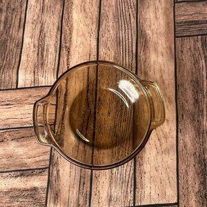 Vintage CorningWare Amber Glass Casserole Dish 1 Qt Vision Cookware